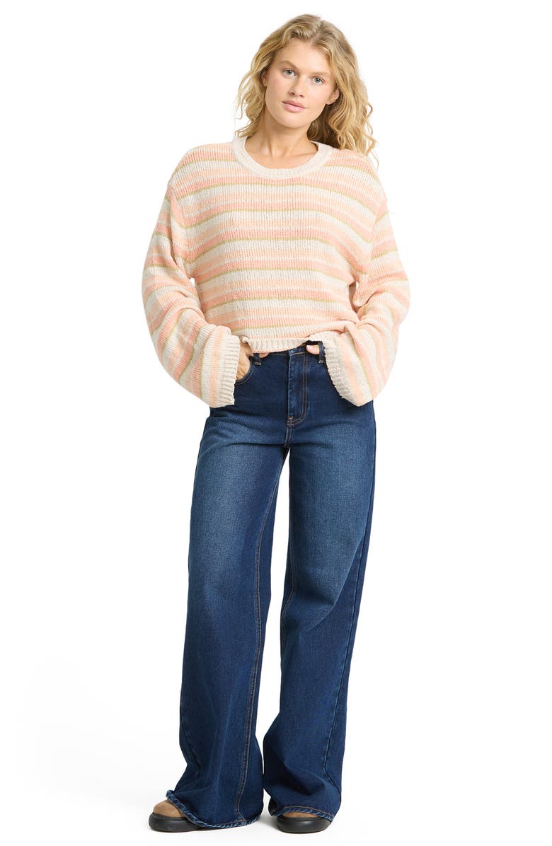 Billabong Bright Sol Stripe Cotton Blend Sweater, Alternate, color, 