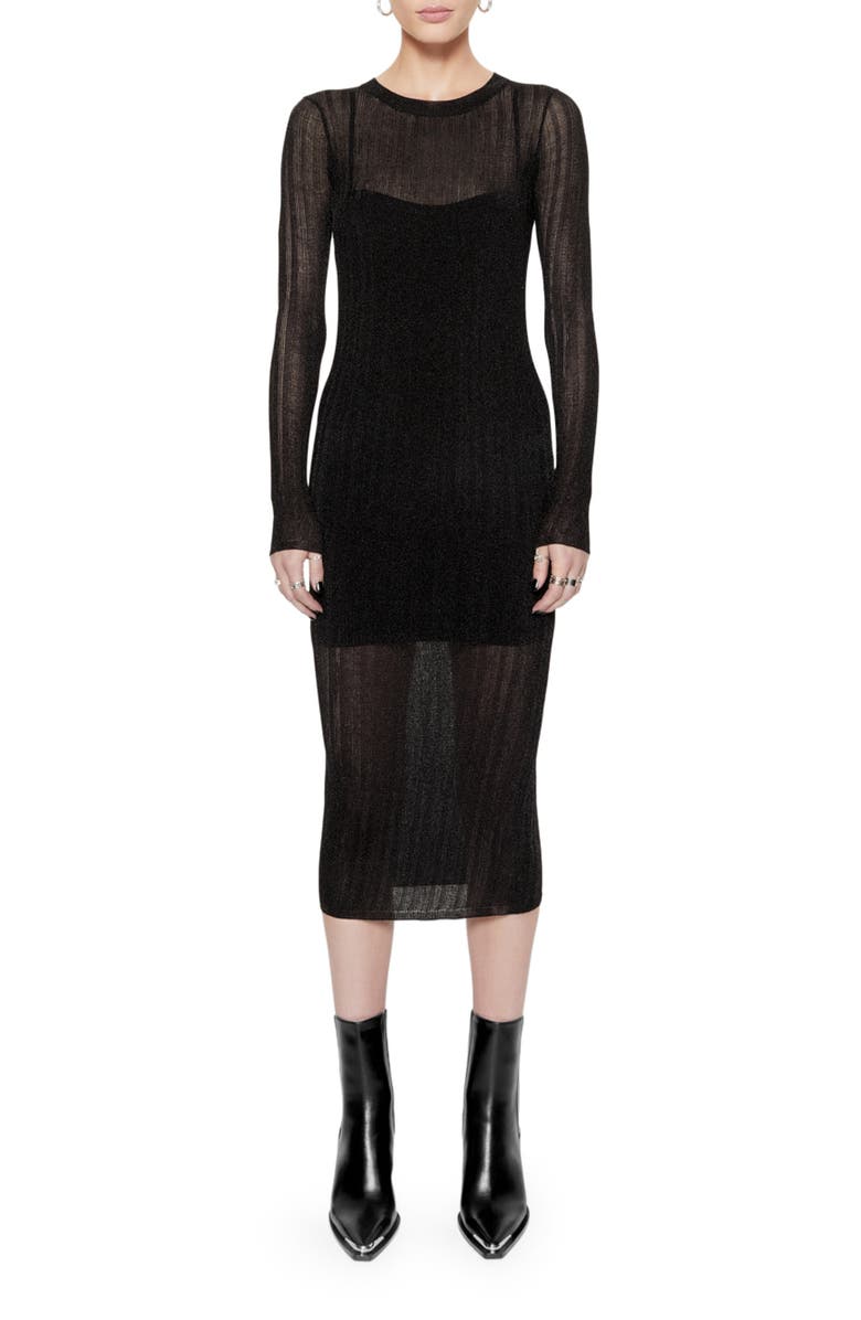 Rebecca Minkoff Abbey Long Sleeve Midi Sweater Dress, Main, color,