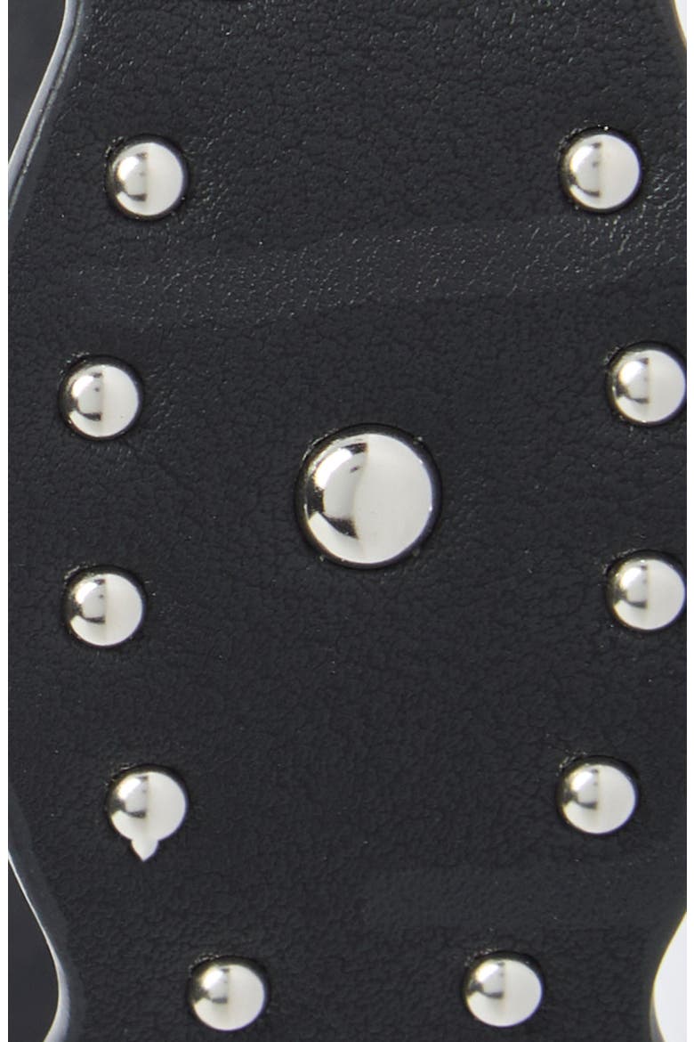 Kids' Studded Faux Leather Scalloped Belt, Alternate, color, BLACK