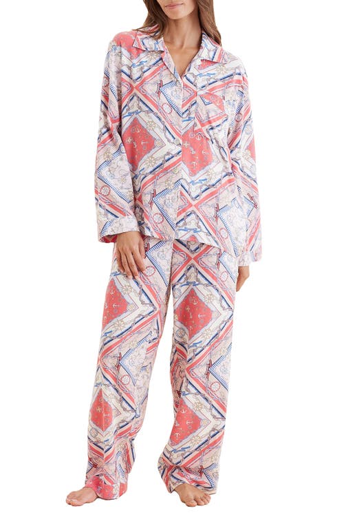 Papinelle Marine Cosy Print Pajamas in Rosewater 