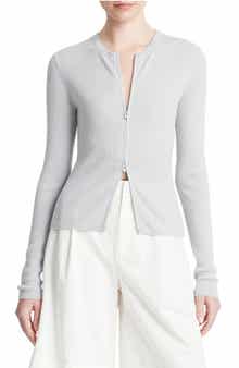 Vince Front Zip Rib Cardigan