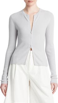 Vince Front Zip Rib Cardigan