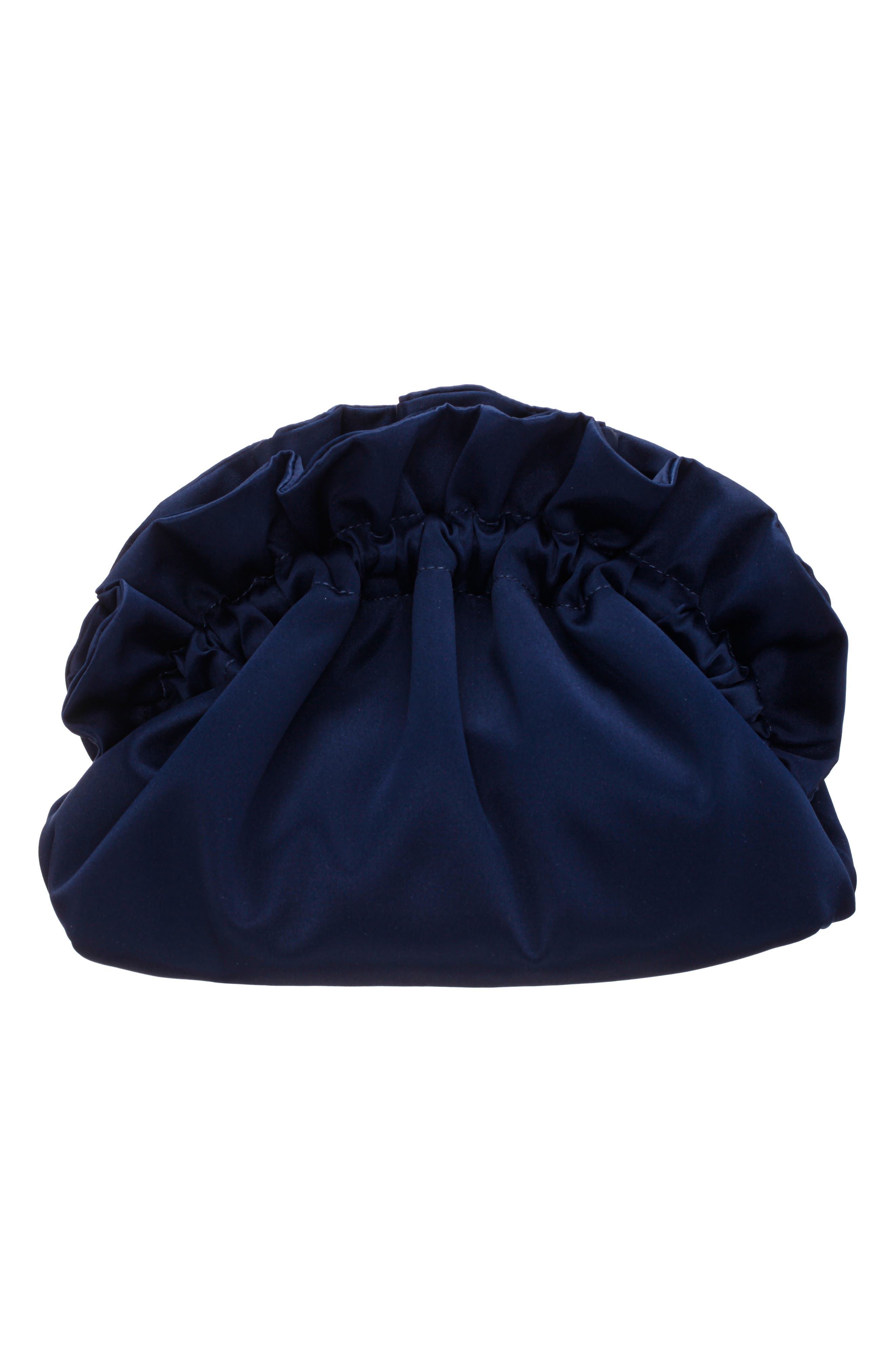 Nina Cristy Satin Clutch, Alternate, color, New Navy