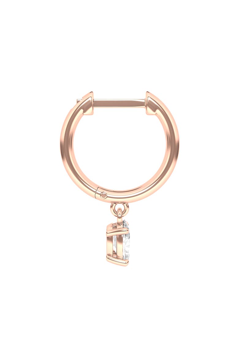 Lab Created Diamond Drop Huggie Hoop Earrings, Alternate, color, 18K ROSE GOLD