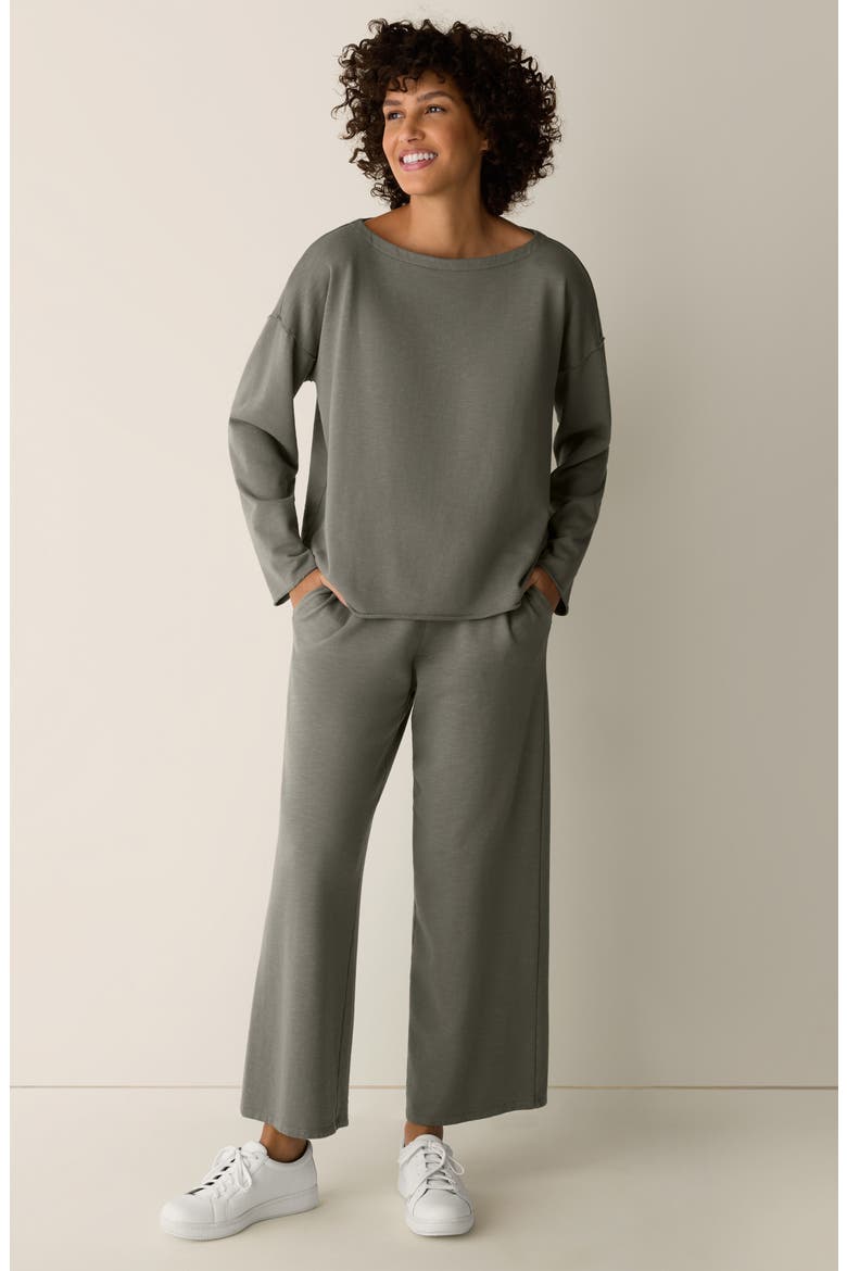 Bateau Neck Boxy Top, Alternate, color, BAY LEAF