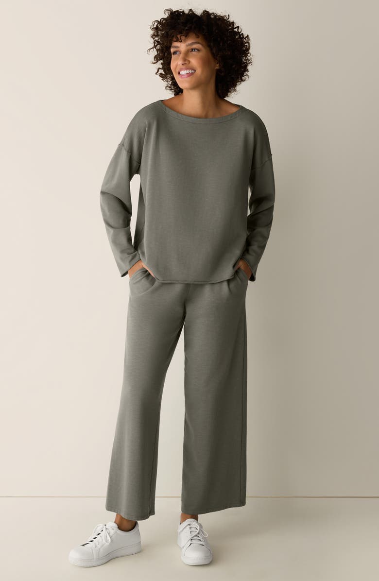 Eileen Fisher Bateau Neck Boxy Top, Alternate, color, Bay Leaf