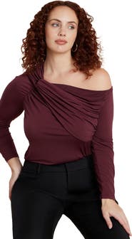 ELOQUII Shoulder Twist Drape Top