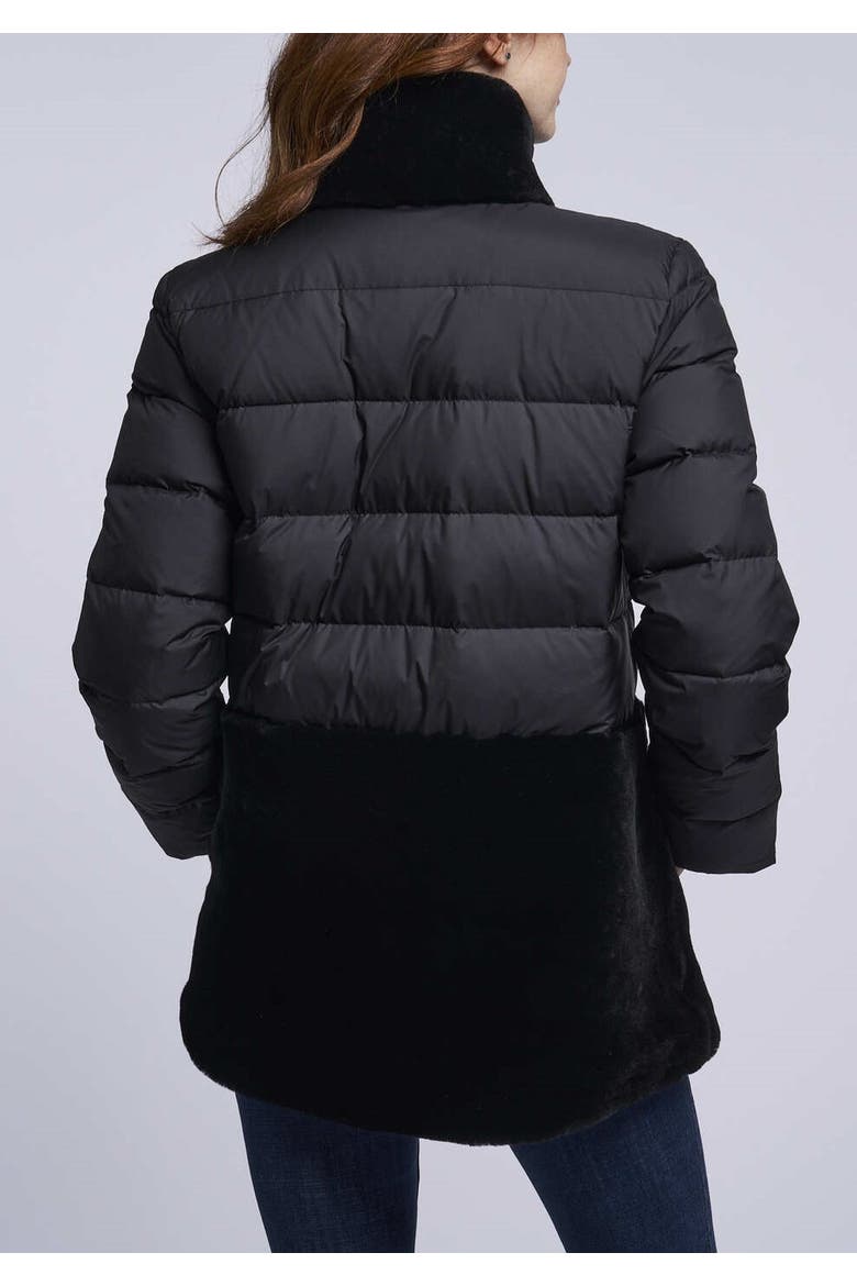 Down and Shearling Jacket, Alternate, color, Black