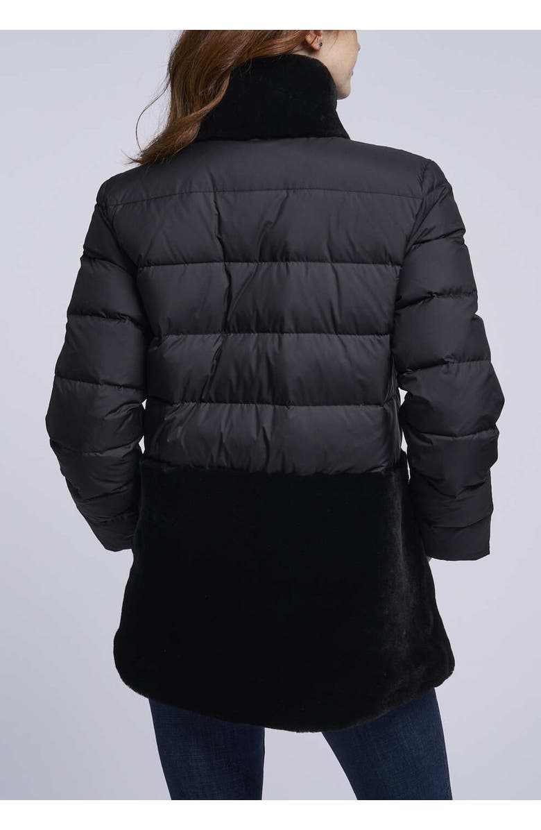 Blue Duck Down and Shearling Jacket, Alternate, color, Black