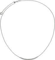 Monica Vinader Skinny Curve Diamond Bar Necklace