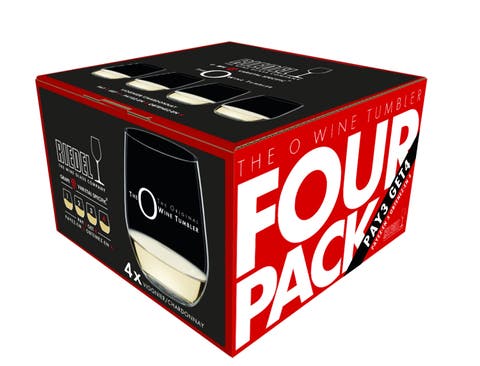 O Viognier/Chardonnay Wine Tumbler, Set of 4