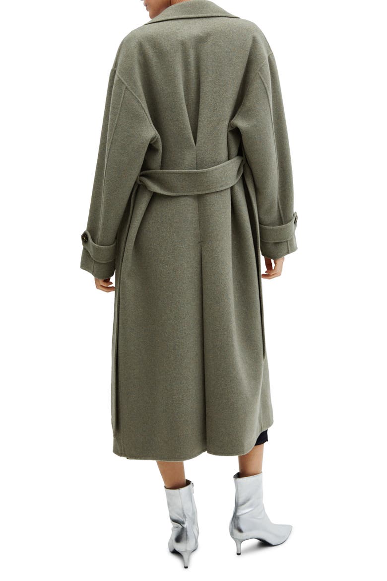 Belted Wool Blend Coat, Alternate, color, KHAKI