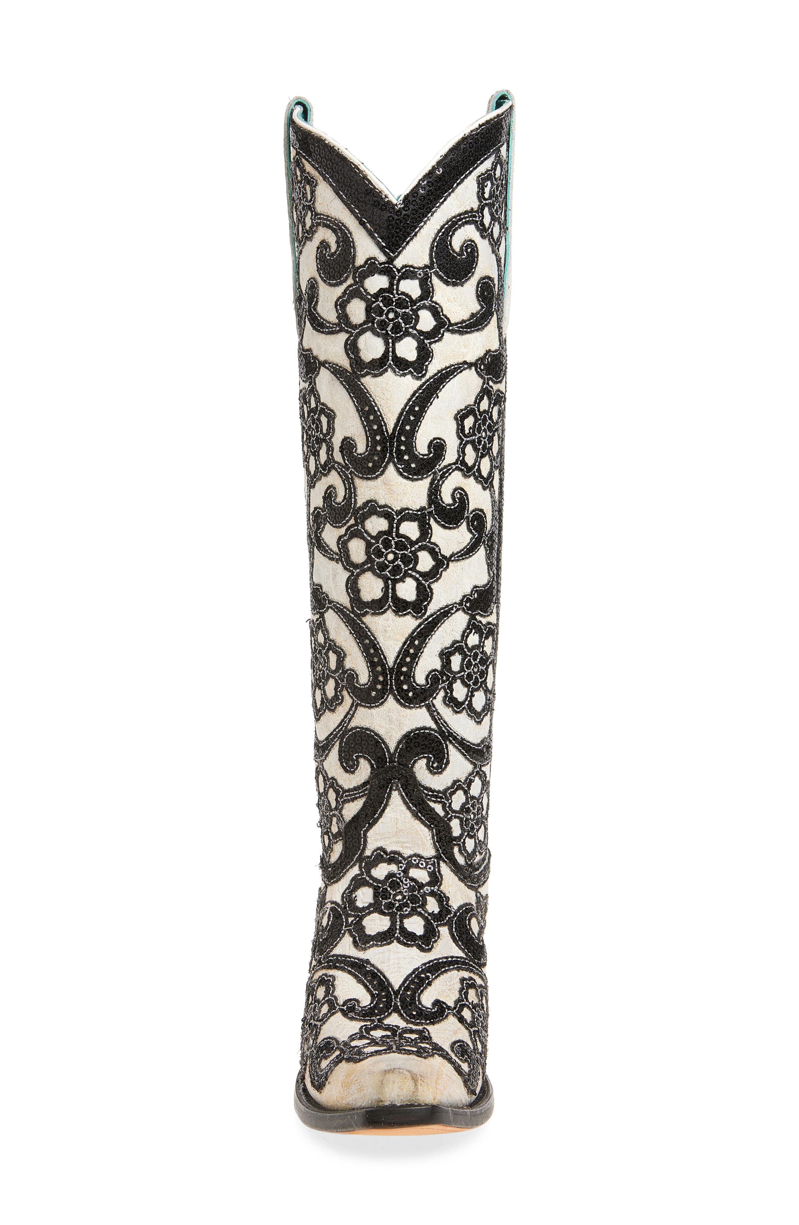 CORRAL Sequin Embellished Overlay Western Boot, Alternate, color, 