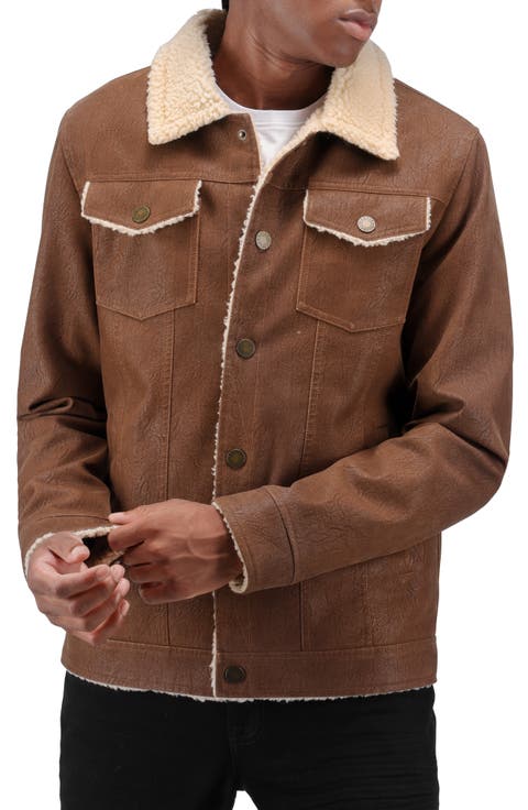 Faux Shearling Lined Trucker Jacket
