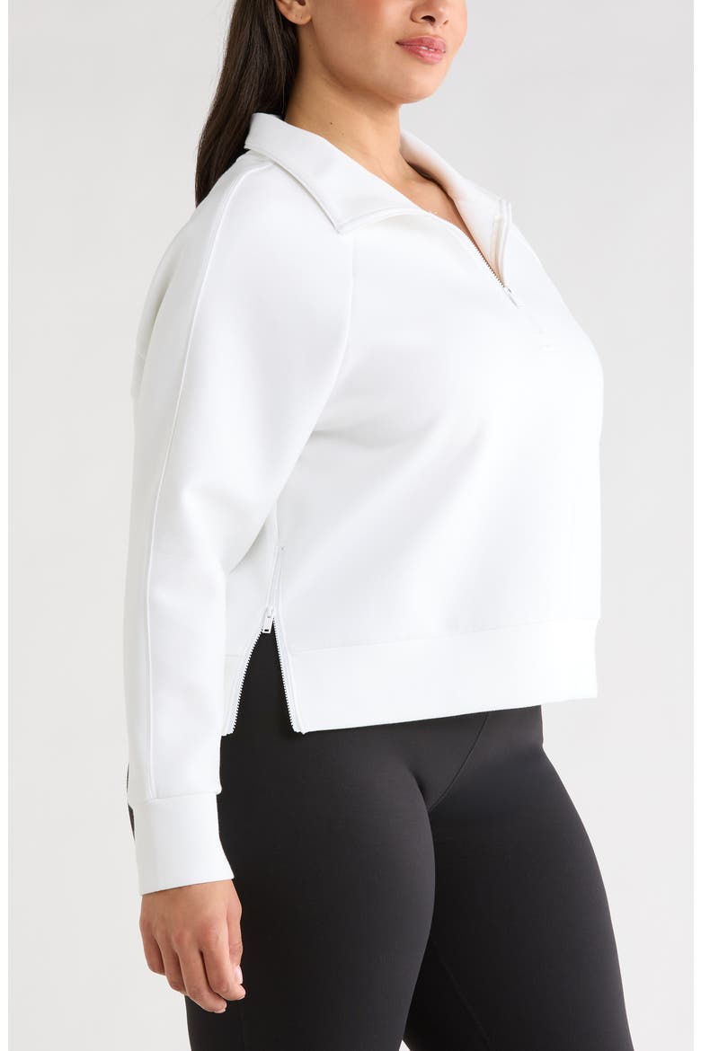 Sporty Half-Zip Pullover, Alternate, color, WHITE