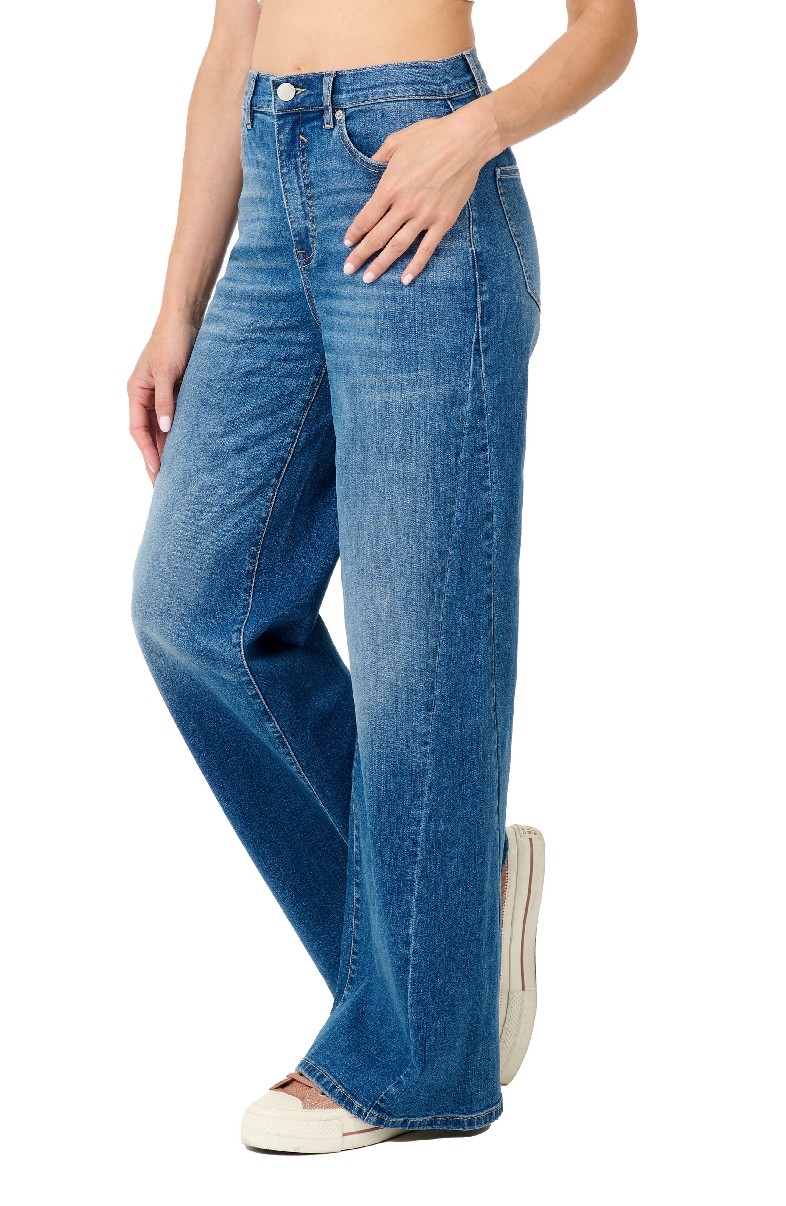 Nicole Miller High Waist Wide Leg Jeans