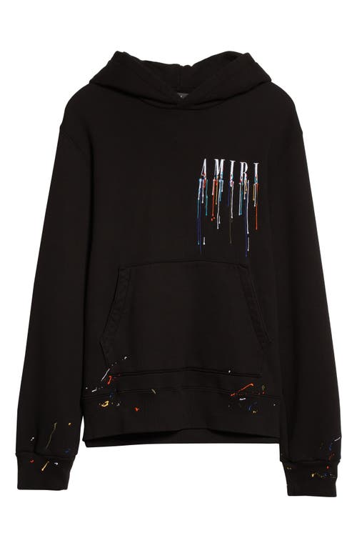 Amiri Embroidered Paint Drip Core Logo Hoodie In Black