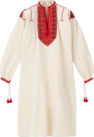 Fortela Afra Embroidered Cotton Caftan Dress
