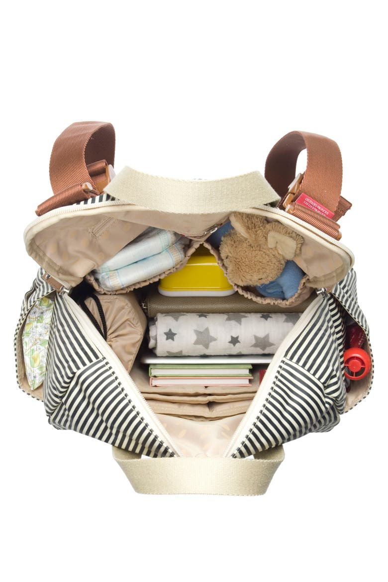 Robyn Convertible Diaper Backpack, Alternate, color, STRIPE NAVY