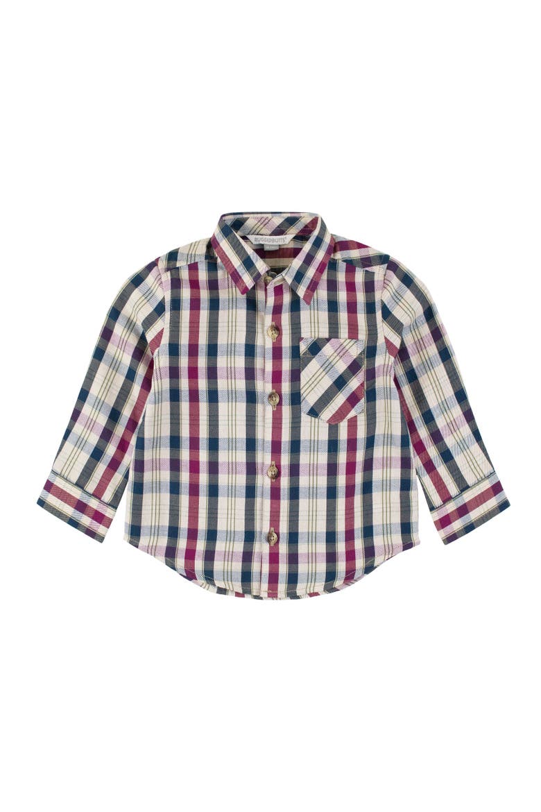 Toddler Boys Long Sleeve Button Down Shirt, Main, color, Rowan Plaid
