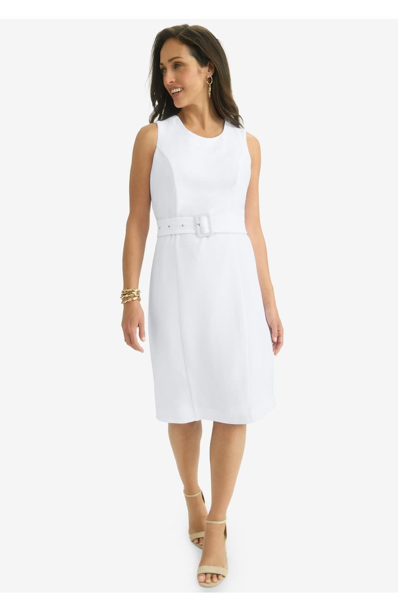 Jessica London Belted Jacket Dress, Alternate, color, White