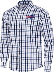 ANTIGUA Men's Antigua Navy/Gray Buffalo Bills Tending Woven Tri-Blend Long Sleeve Button-Down Shirt