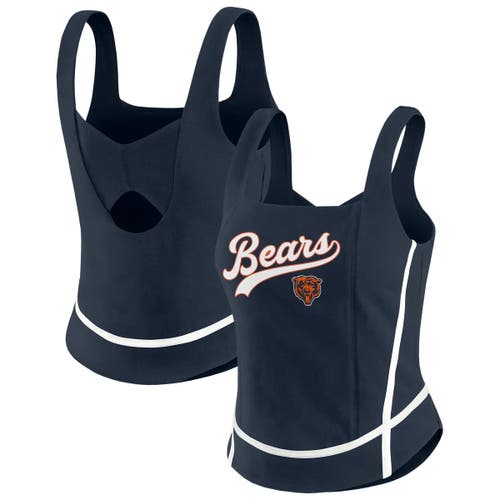 Wear By Erin Andrews Navy Atlanta Braves Square Neck Tank Top
