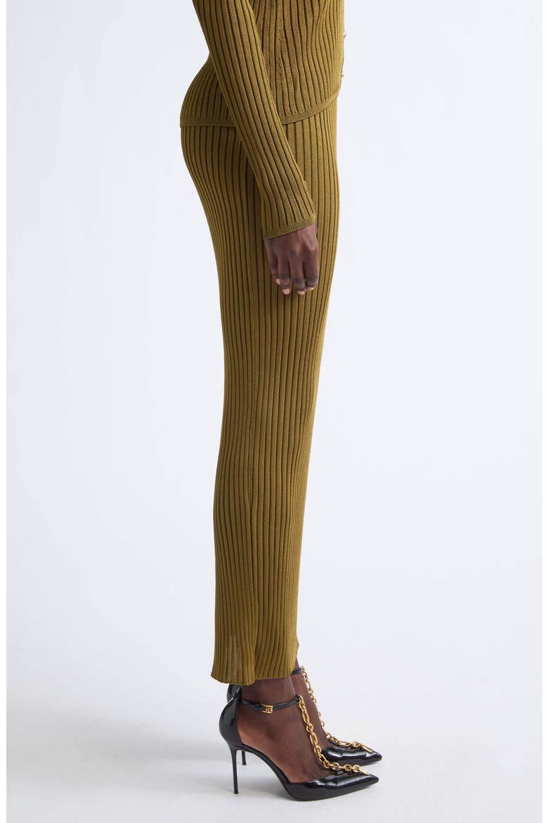 Mélange Rib Sweater Skirt, Alternate, color, A86 OLIVE GREEN