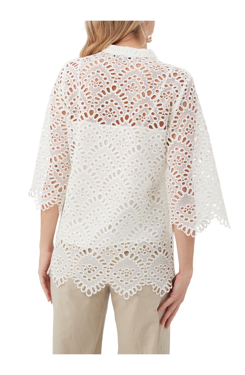 Trina Turk Martigues Lace Tunic Top, Alternate, color, Whitewash
