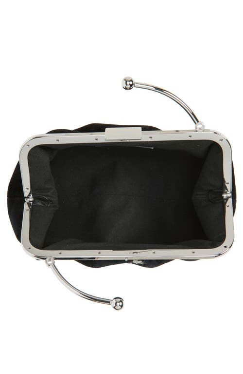 Strathberry X Cinq À Sept Embroidered Velveteen Frame Clutch In Black