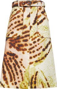 Dries Van Noten Sheraz Leopard Orchid Print Belted Midi