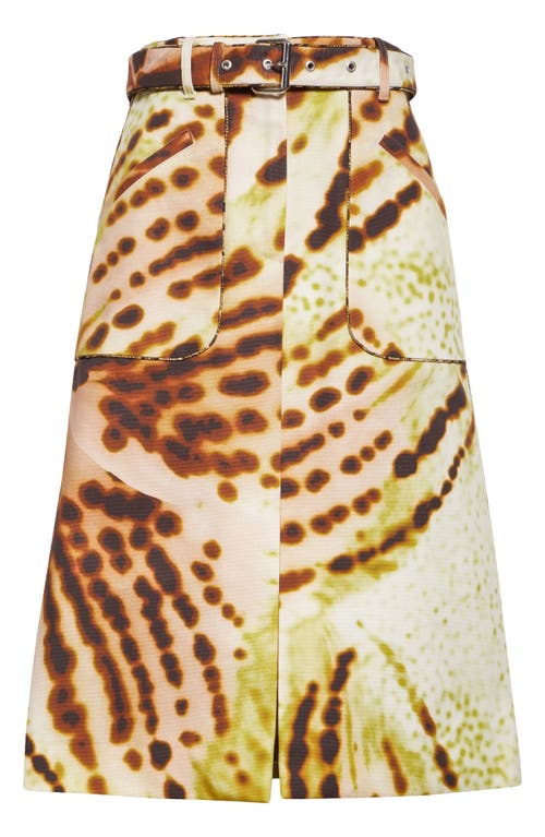 Dries Van Noten Pleated High Waist Skirt With Front And Back Pockets In Olive
