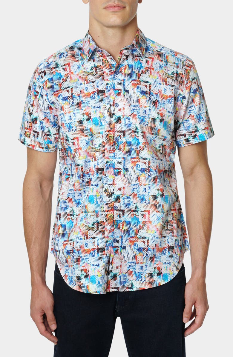 Robert Graham Abstract Print Button-Up Shirt, Main, color,