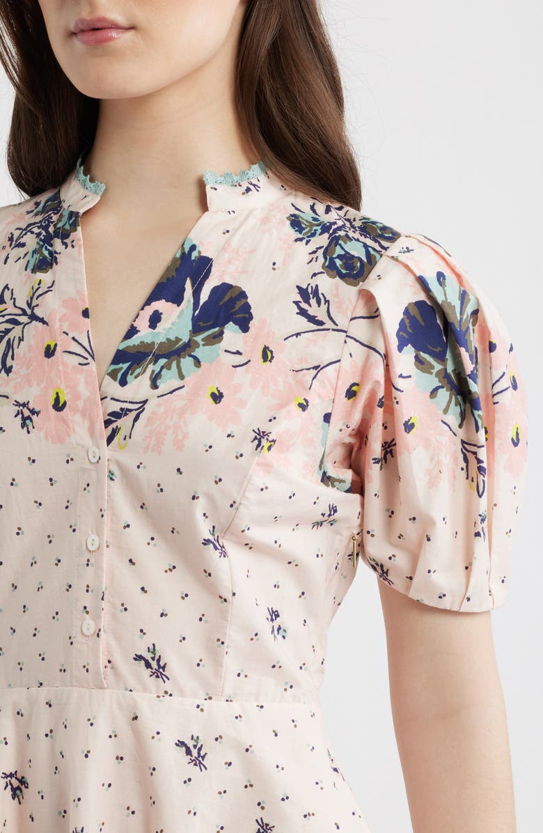 Cleobella Micah Mixed Floral Print Organic Cotton Poplin Minidress, Alternate, color, Liora Print