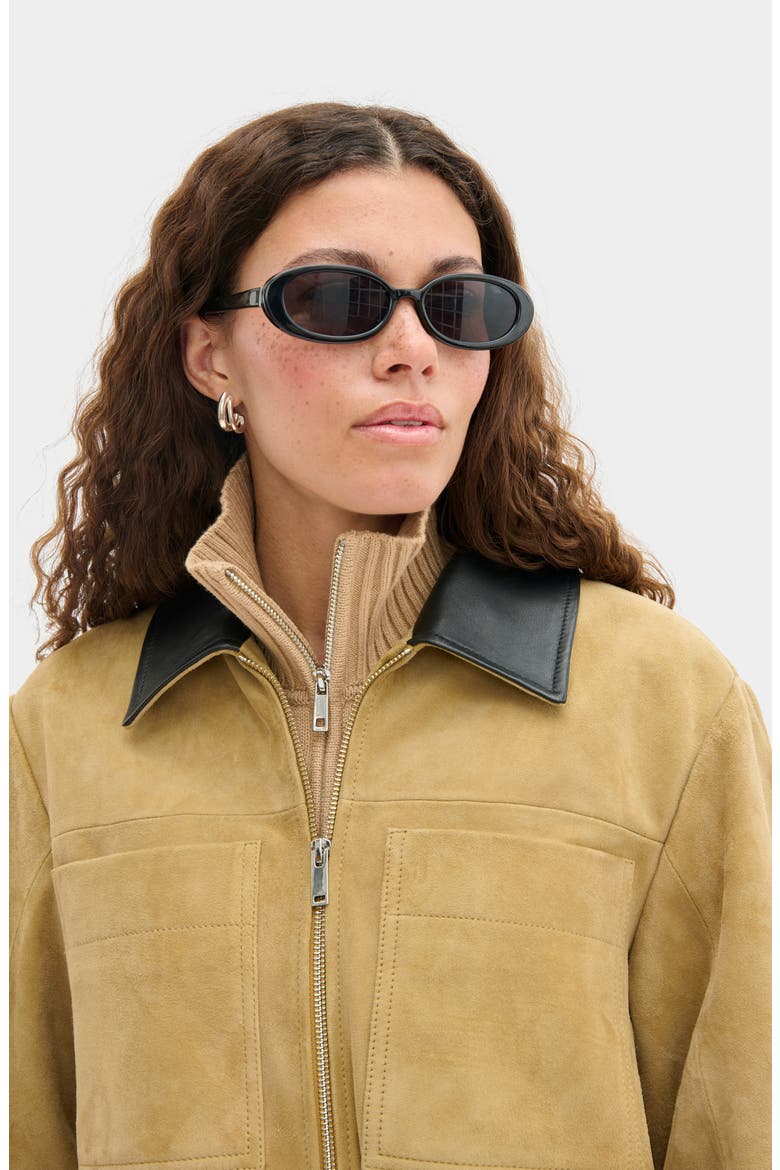 Mavis Suede Jacket, Alternate, color, CAMEL