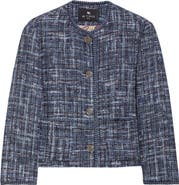 Etro Abstract Check Crop Bouclé Jacket