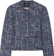 Etro Abstract Check Crop Bouclé Jacket