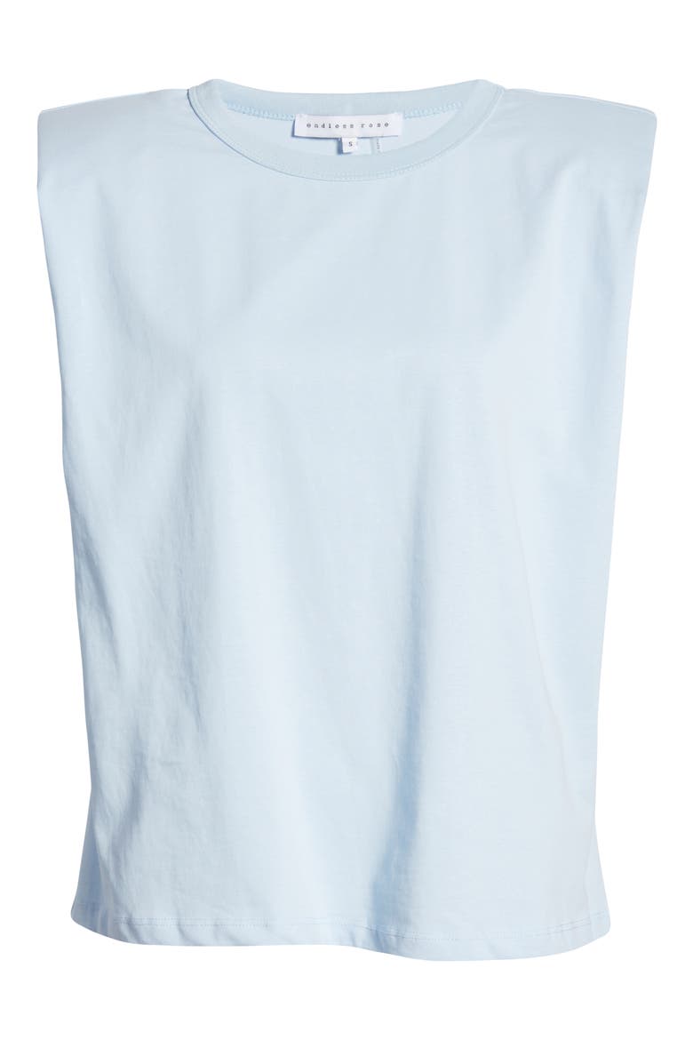 Padded Shoulder T-Shirt, Alternate, color, POWDER BLUE