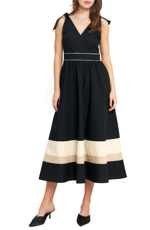 Bow Shoulder Midi Dress