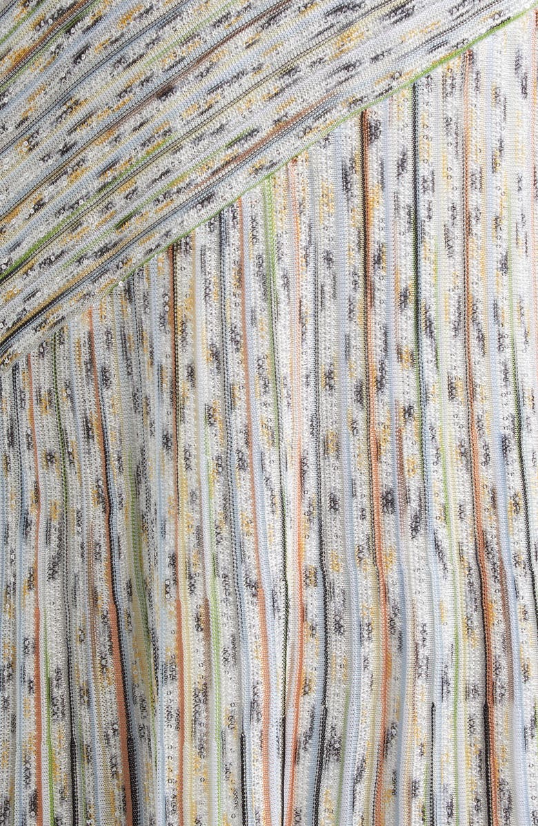 Missoni Draped Effect Rib Long Sleeve Maxi Dress, Alternate, color, Light Bs Orange Green Tinsel