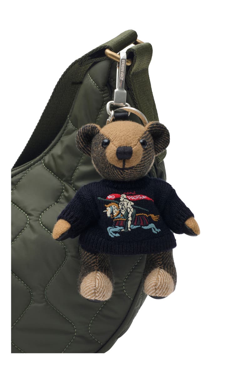 Burberry Thomas Bear Charm, Alternate, color, British Blue
