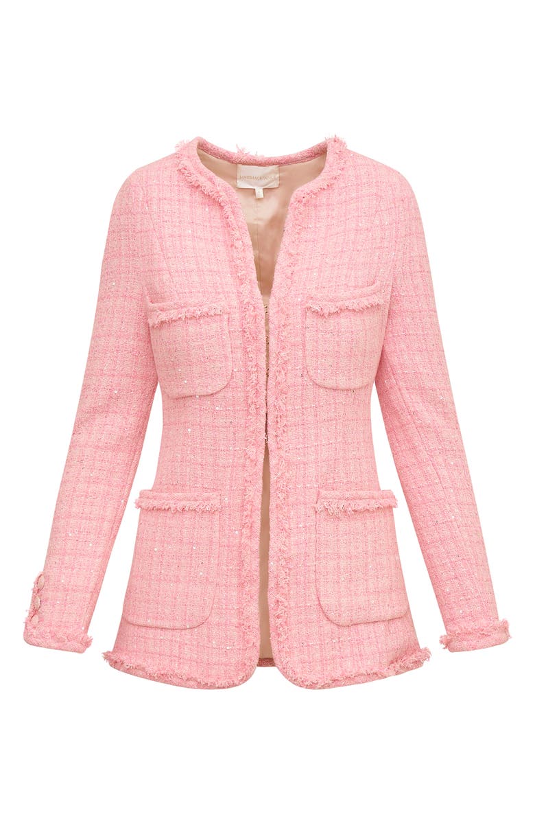 LoveShackFancy Adrina Sequin Tweed Jacket, Alternate, color,