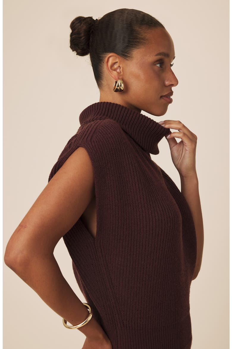 Madeline Rib Turtleneck Maxi Sweater Dress, Alternate, color, MERLOT RED
