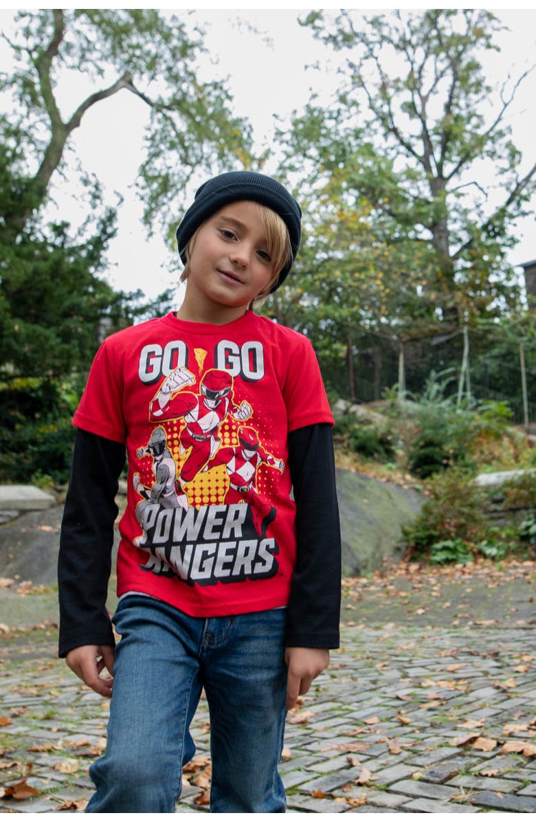 Power Rangers 2-Pack Long Sleeve T-Shirts, Alternate, color, Red/Grey