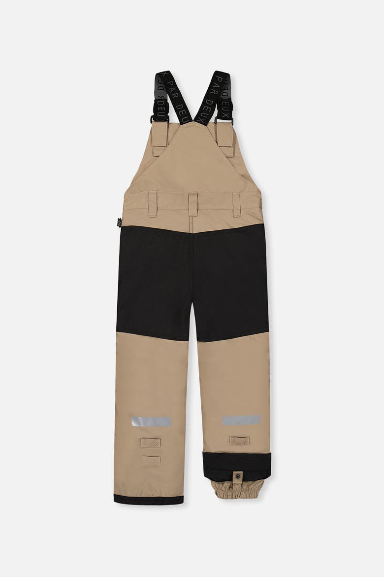 Play Adjustable Suspenders & Reinforced Knees Overall Snow Bib, Alternate, color, Taupe