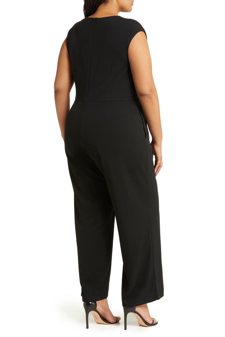 Sleeveless Stretch Jersey Jumpsuit, Alternate, color, BLACK