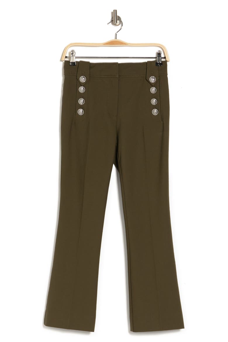 Robertson Cropped Flare Trousers, Alternate, color, ARMY GREEN