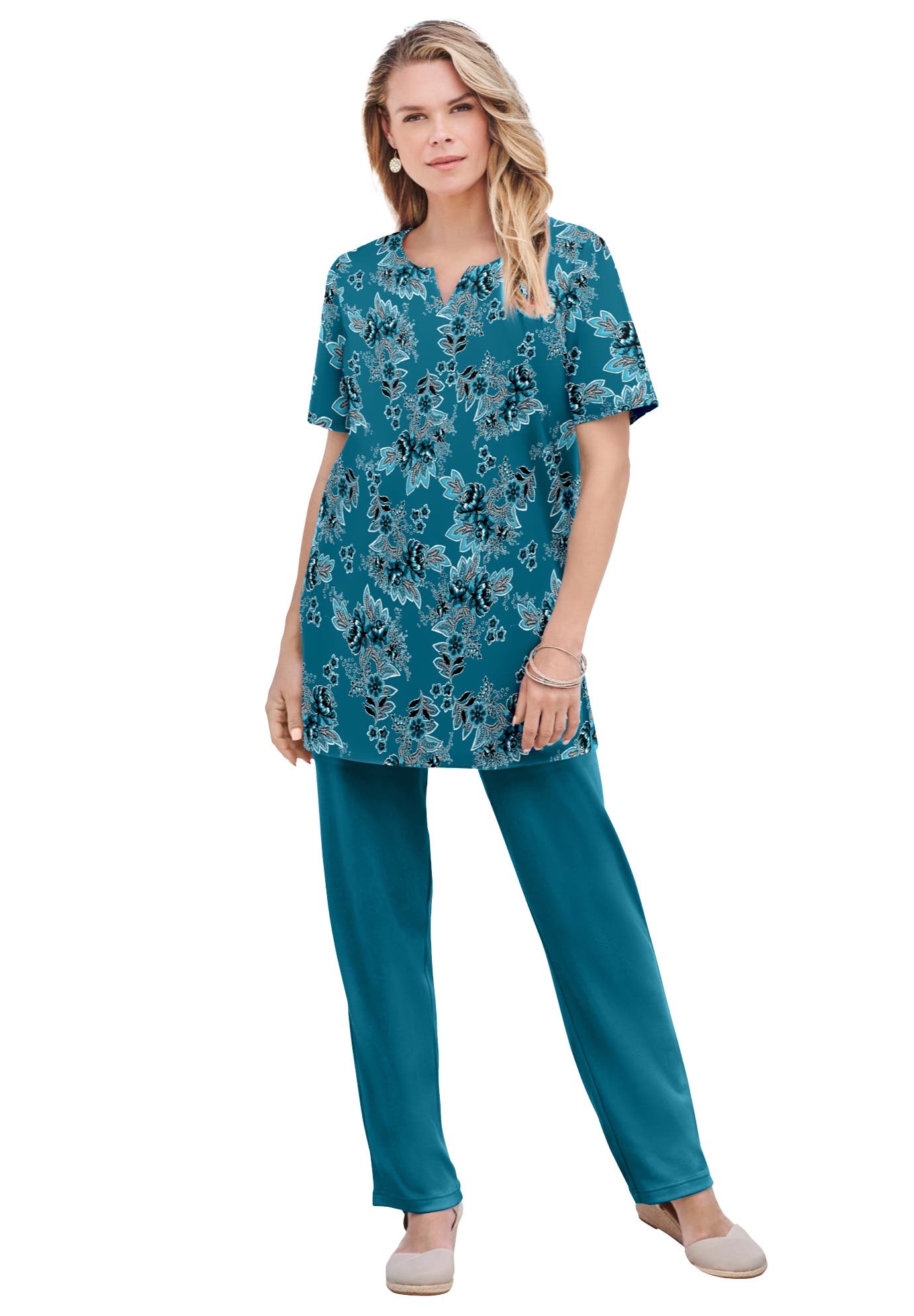 TEAL ROSE FLORAL