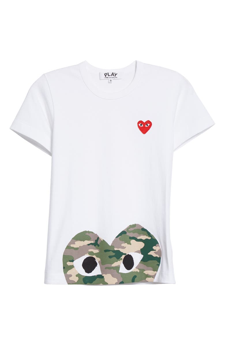 Comme des Garçons PLAY Camouflage Heart Graphic Tee, Alternate, color,
