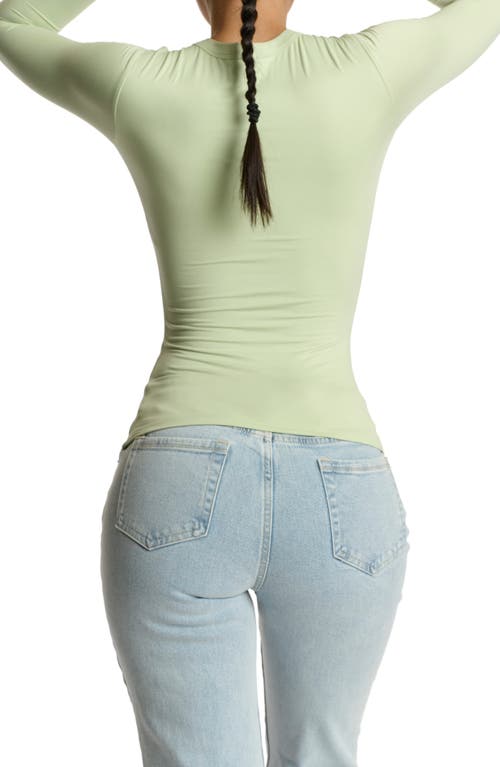 N By Naked Wardrobe Bare Crewneck Long Sleeve Top In Pastel Green